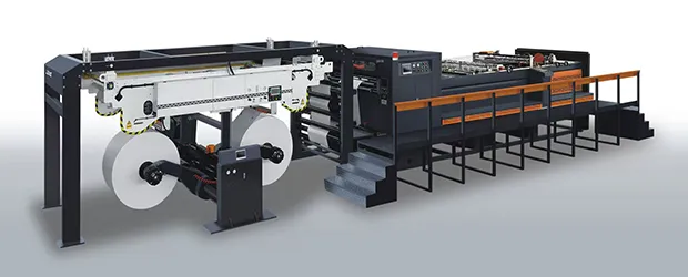 Coupeuse bobine-feuille rotative à double lame